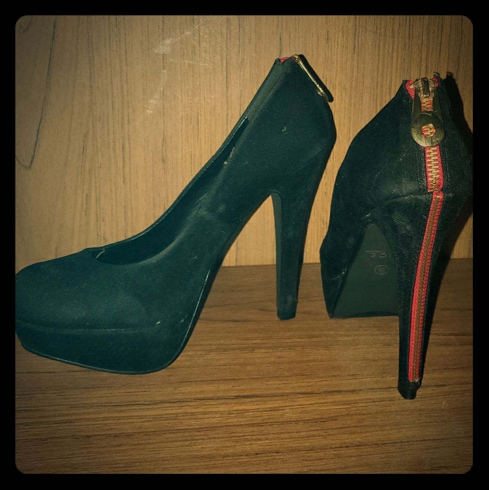 New never worn red zipper heels